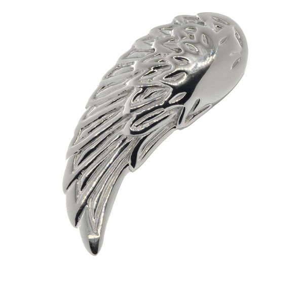 Edelstahlanhänger - Flügel 43 mm Stahlgrau