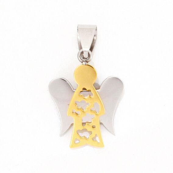 Stainless Steel Pendant - Angel Bicolor
