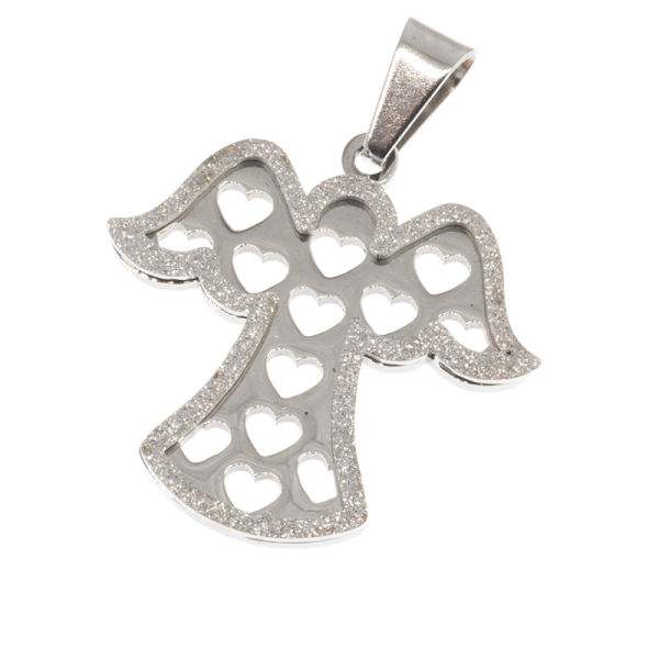 Stainless Steel Pendant - Angel with Heart Dress