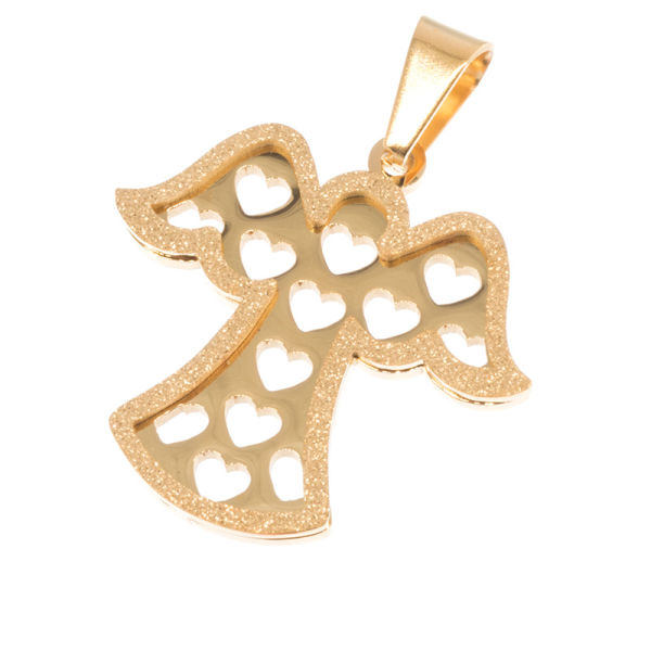 Stainless Steel Pendant - Angel with Heart Dress