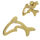 Edelstahlohrstecker - Delfin, PVD-Gold