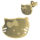 Edelstahlohrstecker Katze PVD-Gold