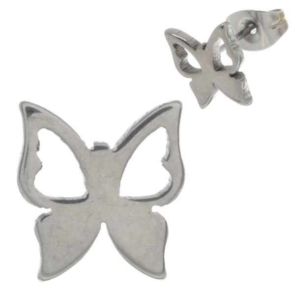 Edelstahlohrstecker - Schmetterling