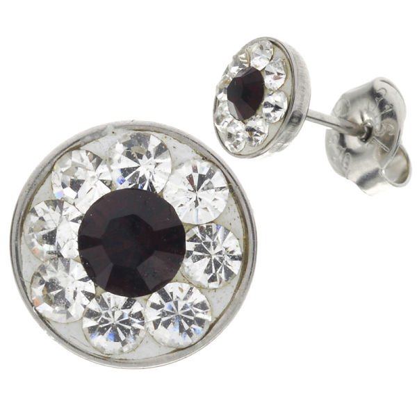 Ohrstecker - 7 mm - poliert - Garnet (GA)