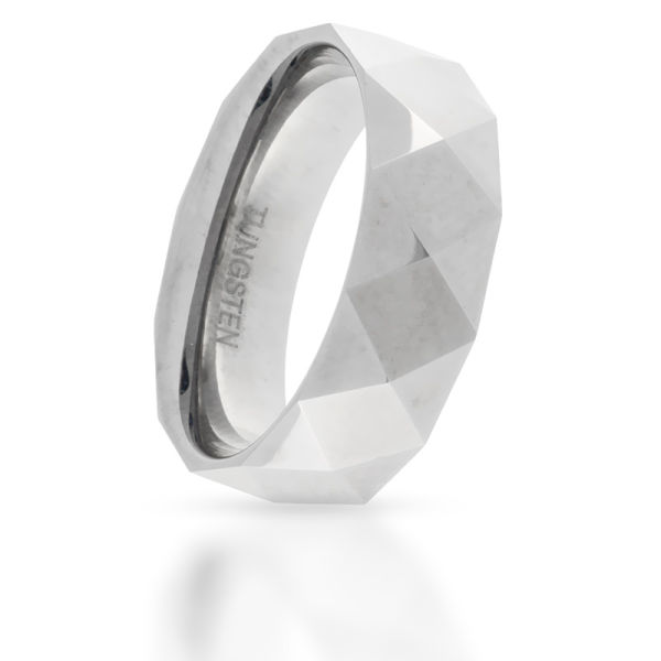 Tungsten Ring Facet Cut Polished 70