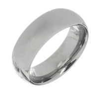 Tungsten Ring 8 mm - Polished - Cambered inside 54