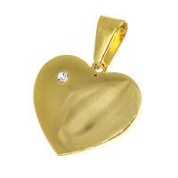 Edelstahlanhänger - Herz mit Stein goldfarben