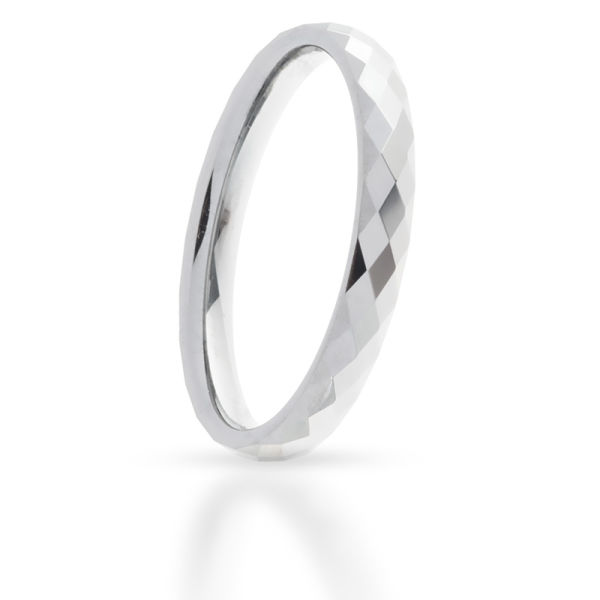 Wolframring 3 mm mit feinem Facettenschliff poliert 62