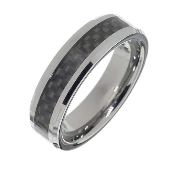 Wolframring 6mm mit Carbon-Inlay 50 (15,9 Ø) 05.3 US