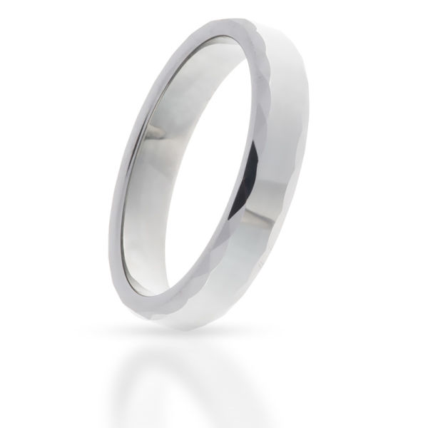 Wolframring 4mm Rand facettiert 58 (18,4 Ø) 08.4 US