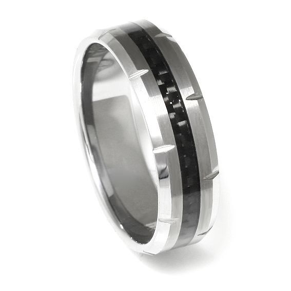 Tungsten Ring with Carbon 73 (23,1 Ø) 14 US
