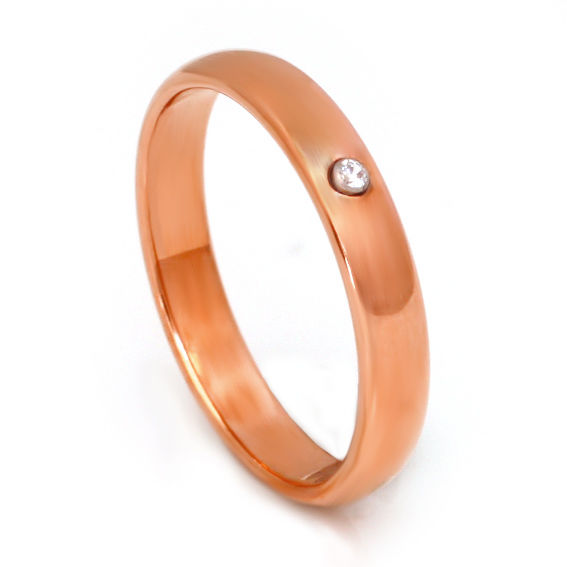 Wolframring Rosegold mit Stein 6