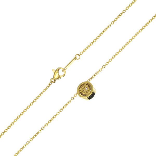 Edelstahlkette mit Stein PVD-Gold