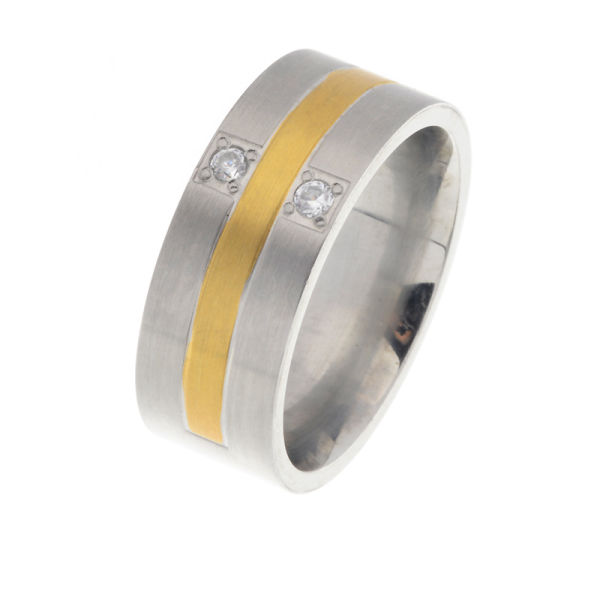Edelstahlring/Cubik Zirkonia 58 (18,5 Ø) 8,4 US