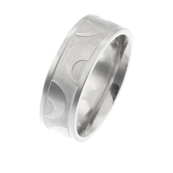 Edelstahlring/Ring mit umlaufenden Lasermuster 62
