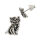 Silver Stud Earrings - Cat