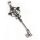 Stainless Steel Pendant – Long Key with Baroque-Style Ornamental Bow