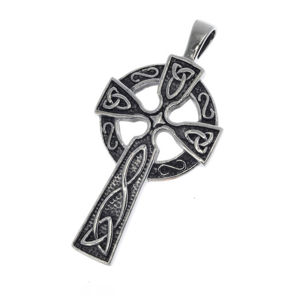 Edelstahlanhänger - Keltisches Kreuz mit keltischem Knoten