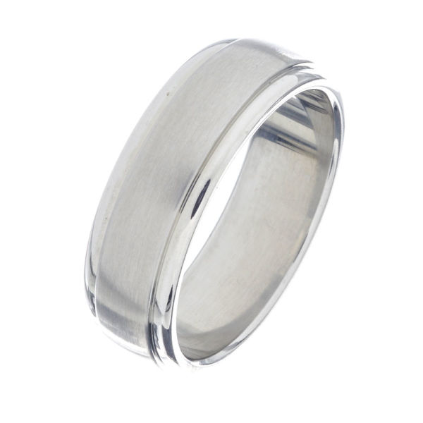 Edelstahlring - Klassich, Ring mit 2 umlaufenden Streifen 66 (21,0 Ø) 11;4 US
