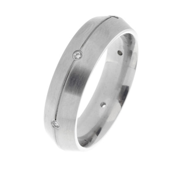 Edelstahlring - umlaufender Streifen und CZ 54 (17,2 Ø) 6,8 US