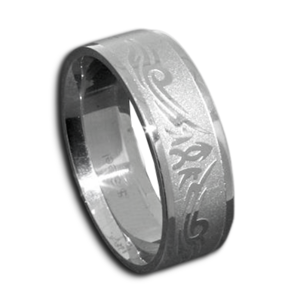 Edelstahlring/Tribalmotiv 54