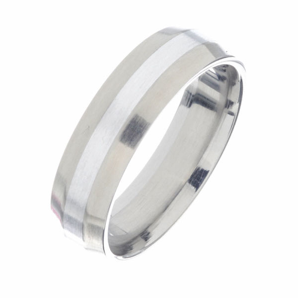 Edelstahlring - Ring mit umlaufendem Streifen 54