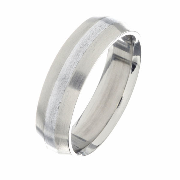 Edelstahlring - Ring mit umlaufendem Streifen 54
