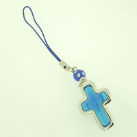 Schlüsselanhänger - Blaues Kreuz an Blauer...