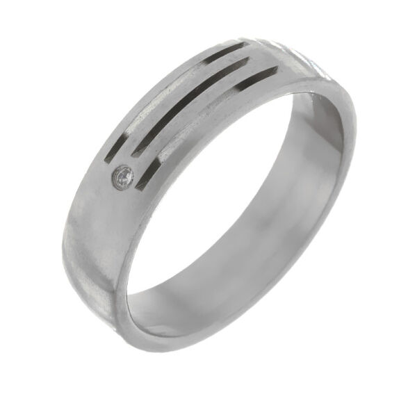 Edelstahlring- mit Stein 52