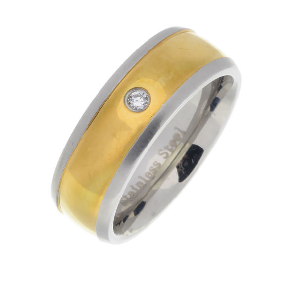 Edelstahlring/Damenring/Cubik Zirkonia 54