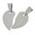 Stainless Steel Pendant – Split Heart, Polished Front and Matt Back
