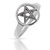 925 Sterling Silberring - Pentagramm