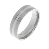 Edelstahlring - Mattierter Ring mit poliertem Streifen