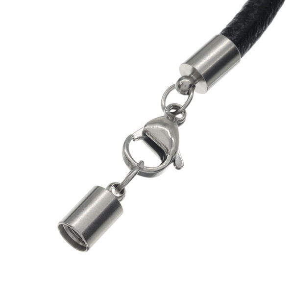 Leather strap with stainless steel clasp – can be shortened to fit 3mm
