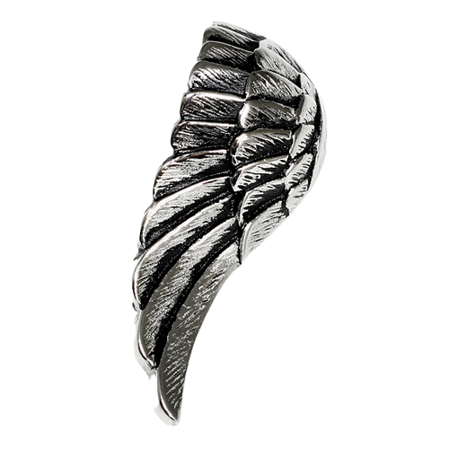 Stainless Steel Pendant – Xemir Angel Wing with Bold Relief