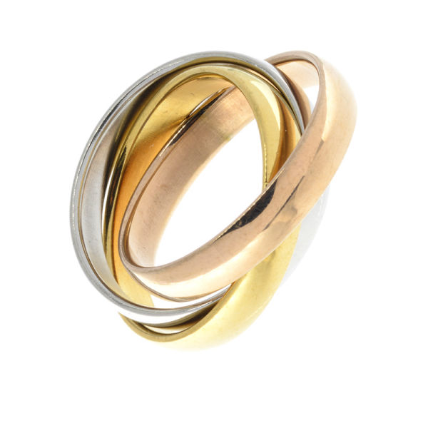 Edelstahlring - 3er Ringe - Tricolor 52 (16,6 Ø) 06 US