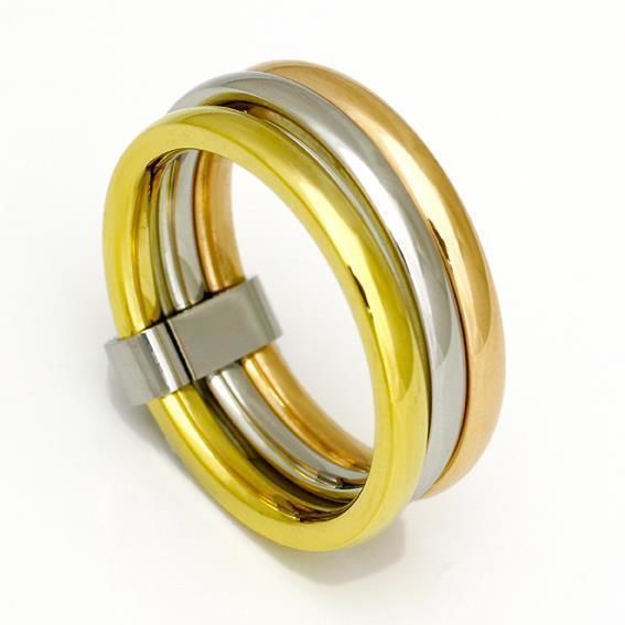 Edelstahlring - goldene PVD-Beschichtung 54 (17,2 Ø) 6,8 US