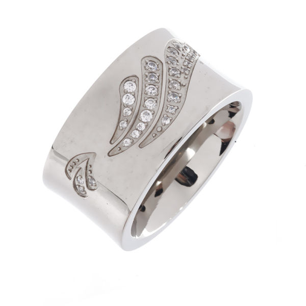 Edelstahlring/Damenring/CZ 58 (18,5 Ø) 8,4 US