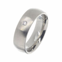 Stainless Steel Ring - Frosted with Circonia 52 (16,6 Ø) 06 US
