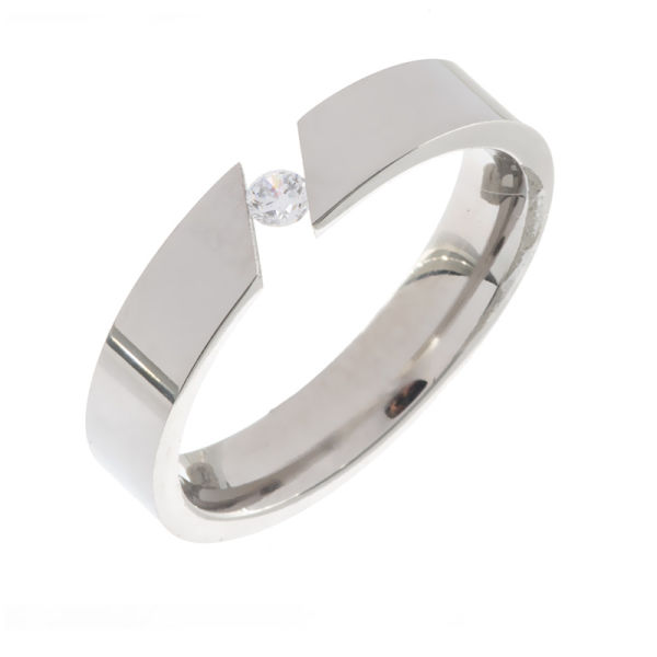 Edelstahlring/Spannring/Cubik Zirkonia 52 (16,6 Ø) 06 US