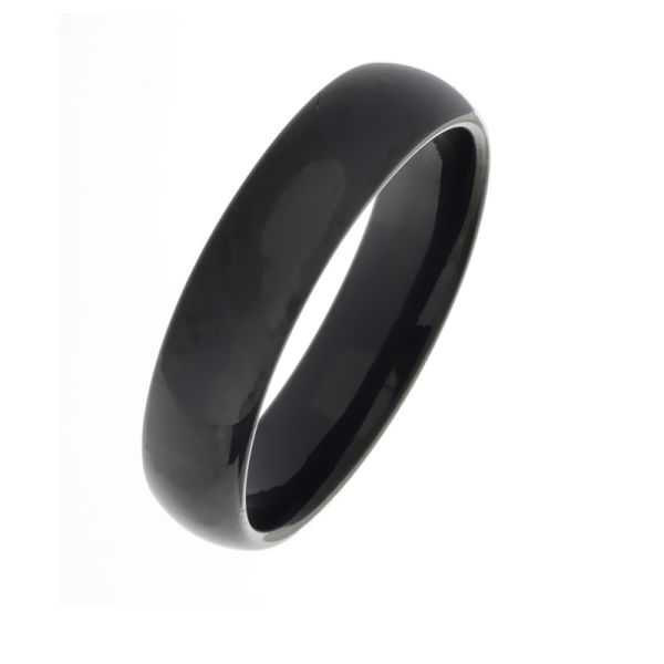 Stainless Steel Ring - 5 mm - PVD-Black - 66 (21,0 Ø) 11 US - Shiny