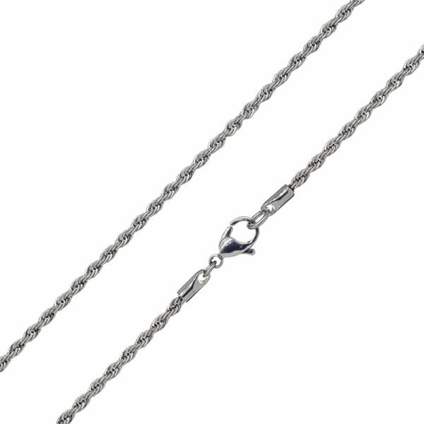 2 mm Edelstahlkette mit Karabinerverschluss 45 cm