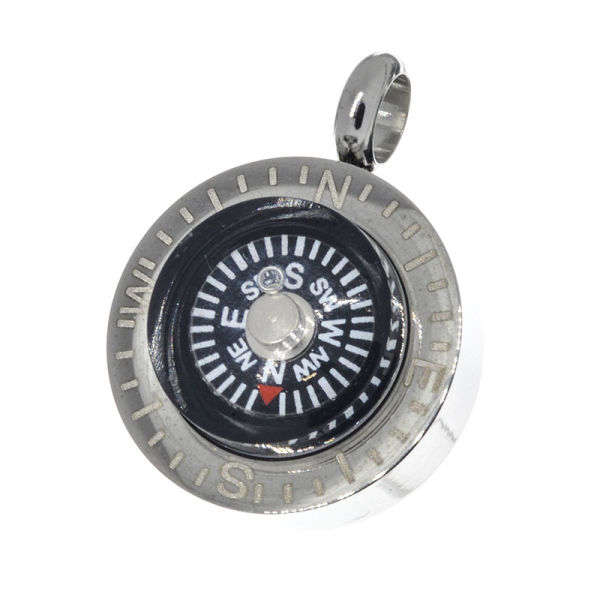 Stainless steel pendant - compass "Wyrnd" Functional