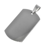 Stainless steel pendant - engraving plate - dogtag polished