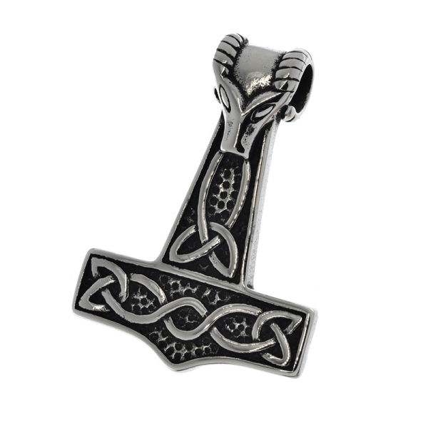 Edelstahlanhänger Thors Hammer (Widderkopf) - poliert