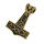 Thors hammer (rams head) - blackened/PVD gold