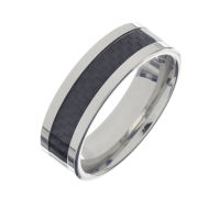 Edelstahlring Carbon Inlay 8 mm