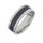 Stainless steel ring carbon inlay 8 mm