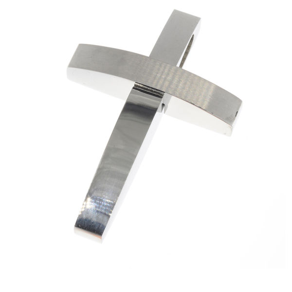 Edelstahlanhänger - Kreuz "Petrus" Poliert