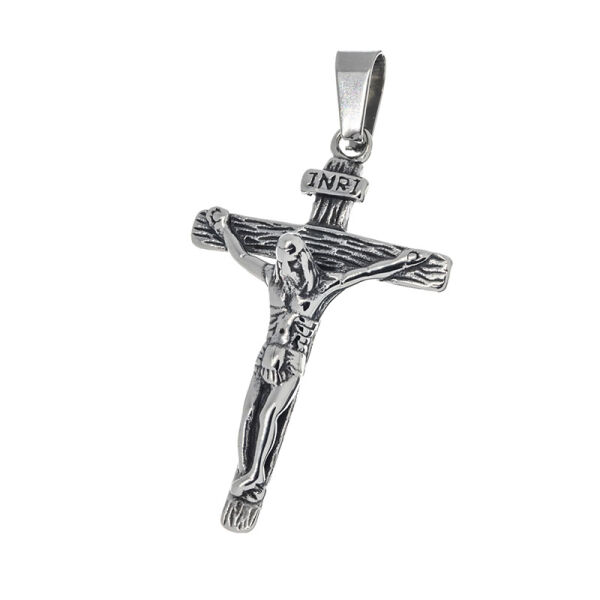 Stainless Steel Pendant – Gramil Crucifix with INRI Plaque